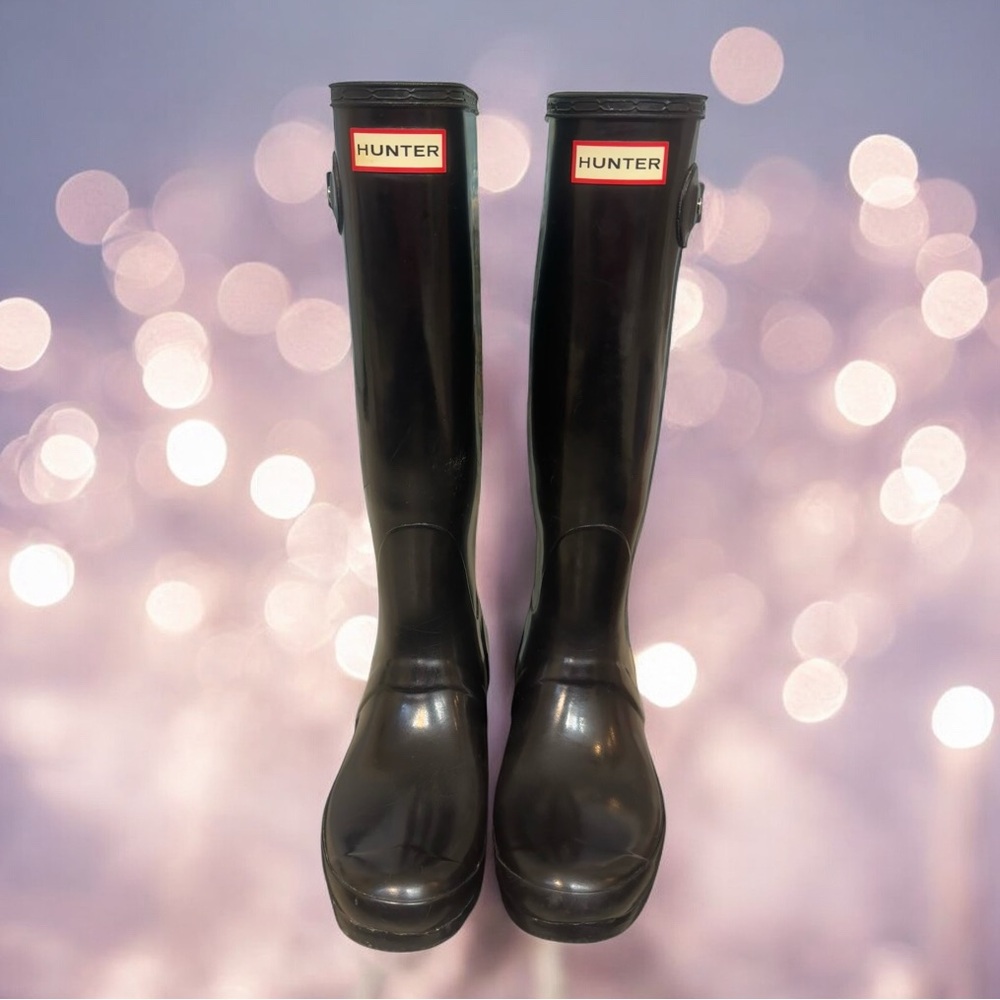 HUNTER Brand black tall rain snow boots women’s size 7